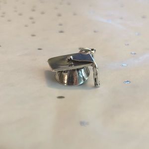 Silver Graduation Cap Charm